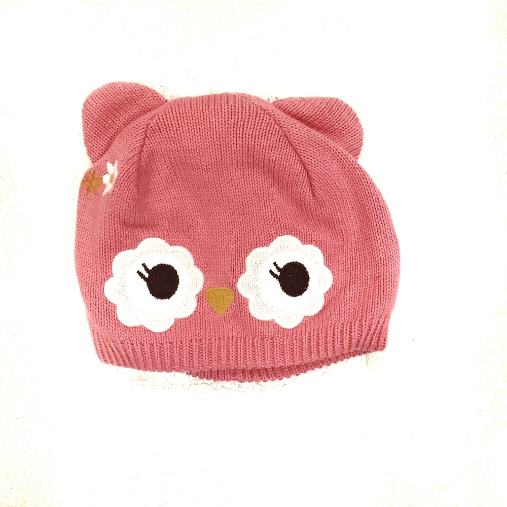 4for$20!! Gymboree pink owl knit hat for baby girl
